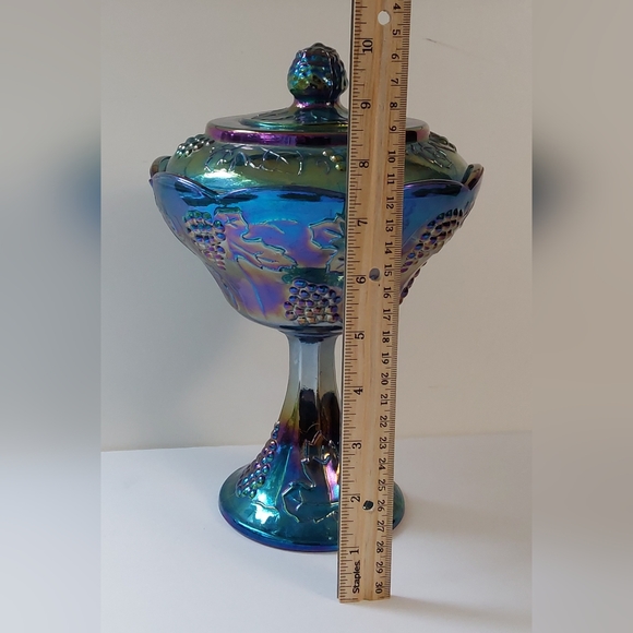 CARNIVAL GLASS by Indiana Glass -VINTAGE RARE - Candy Dish - Picture 4 of 6